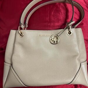 Michael Kors Taupe Leather Shoulder Bag